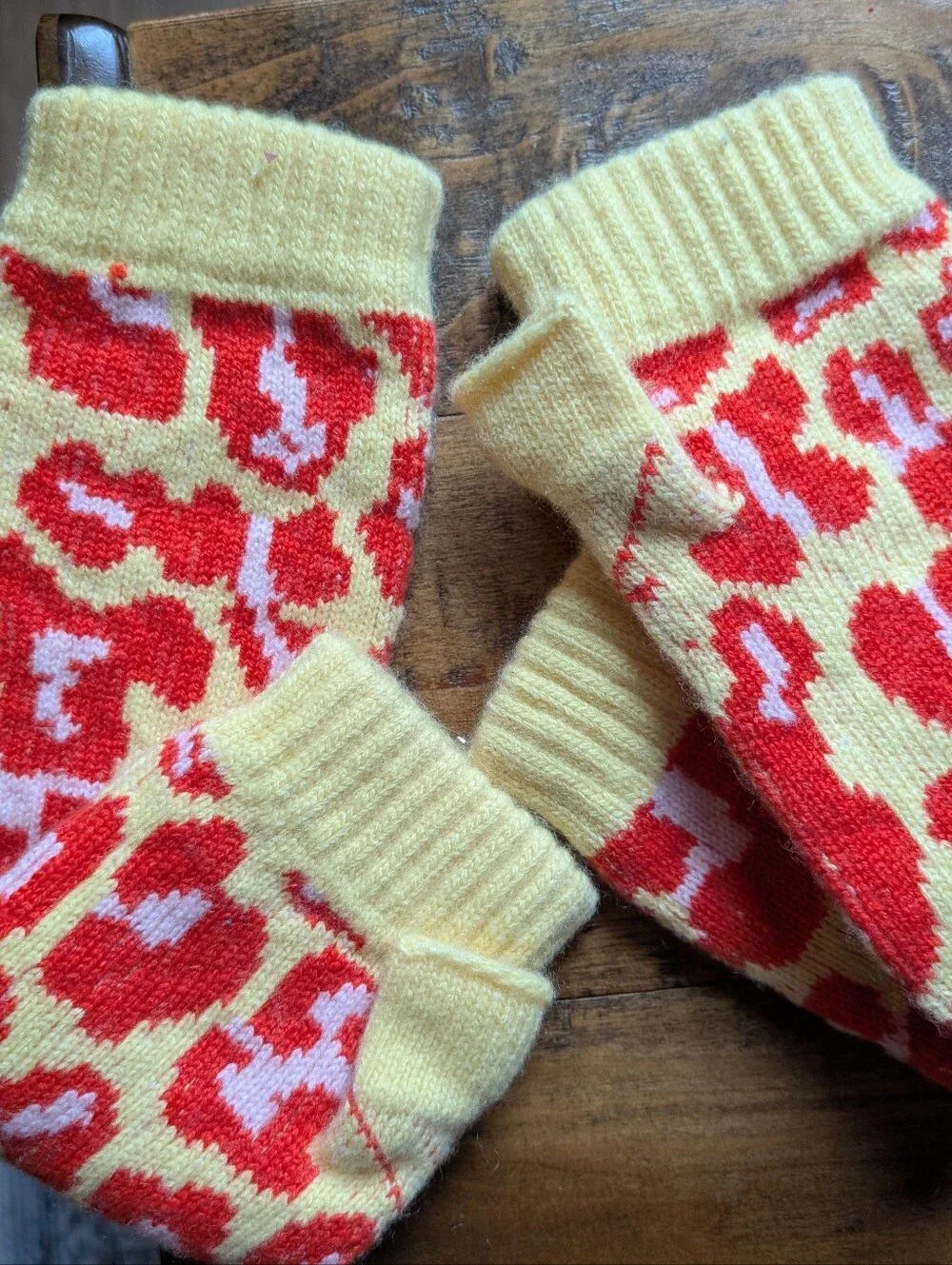 Christopher Kane Leopard Print Cashmere Fingerless Gloves - Like New